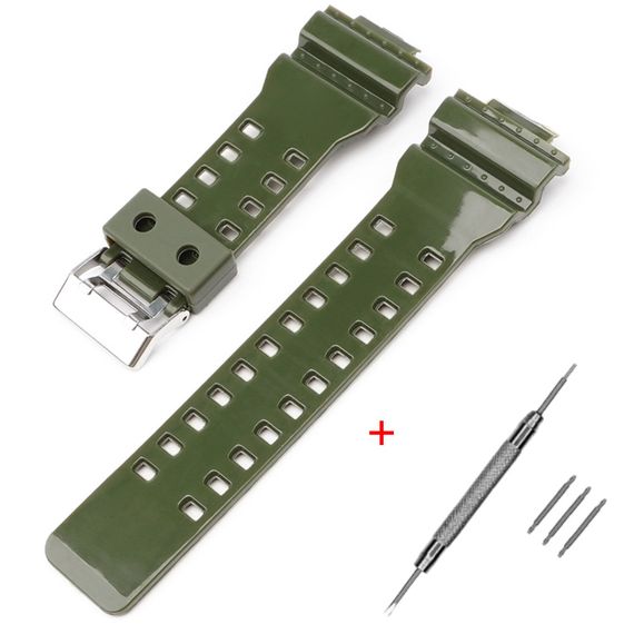 Ремінець для Годинник C2asio G-Shock GA-100/110 Army Green-Glossy SI