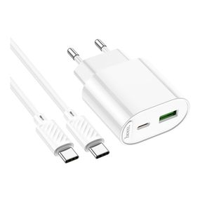Мережевий зарядний пристрій Hoco C109A 1 USB-C/1USB PD/QC 20W+Type-C to Type-C