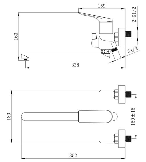 Змішувач для ванни Qtap Vlasta New QTVLA260GMB45645 Gunmetal Black PVD | Зображення 4