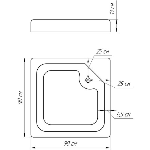 Душовий піддон BRAVO LUBAWA SL90F (SL90) | Зображення 1
