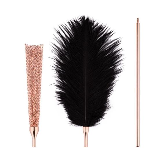 Лоскітка з металевим флогером Rosy Gold - Feather Tickler & Whip Sex Aura | Зображення 2