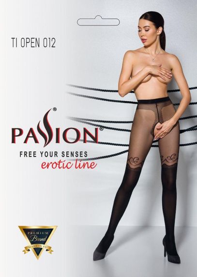Колготки с открытым доступом, двойная плотность Passion TIOPEN 012 1/2 (20/40 den), black sexstyle | Зображення 2