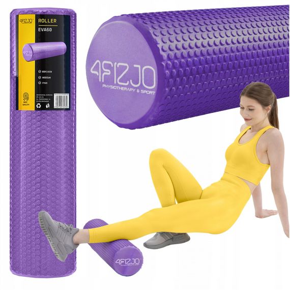 Масажний ролик 4FIZJO CARE+ EVA 60 x 15 см (валик, роллер) 4FJ0522 Purple (P-5907739314390) | Зображення 4