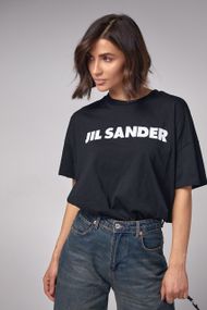 Трикотажная футболка с надписью Jil Sander - черный цвет, M (есть размеры)