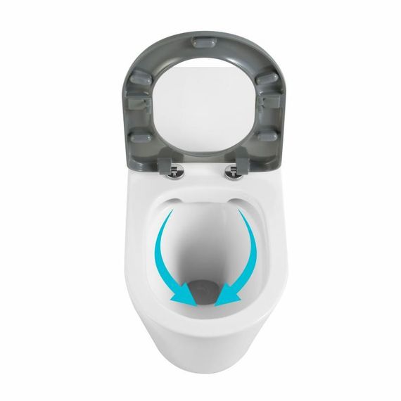 Унітаз підлоговий Qtap Freedom інклюзивний безбарвний Rimless безобідковий із сидінням Soft-close WHITE QT22223368W | Зображення 6