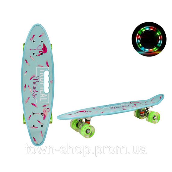 Пенни борд "Mint" 24" Bambi SC20521 с ручкой, PU колеса со светом | Зображення 1