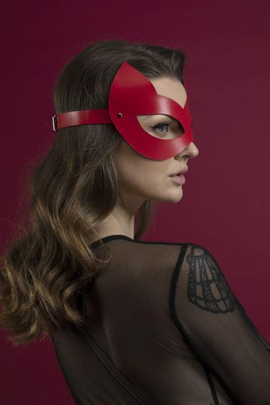 Маска кішечки Feral Feelings - Kitten Mask, натуральна шкіра, червона | Зображення 2