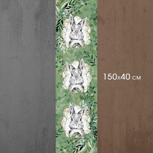 Доріжка на стіл Пасхальний зайчик 150x40 см (DR__24A003) | Зображення 2