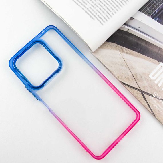 Чехол TPU+PC Fresh sip series для Xiaomi Redmi Note 13 4G Розовый / Синий | Зображення 1