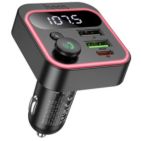 АЗП FM модулятор Hoco E85 Tiger PD20W+QC3.0 (2USB-A/1C) Black