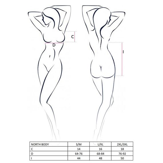 Боді з відкритими грудьми NORTH BODY black L/XL - Passion Exclusive | Зображення 4