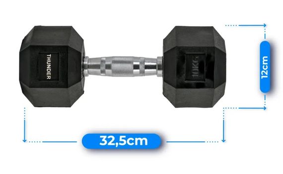 Гантель шестигранна Thunder 10 кг (HEXAGONAL-DUMBBELLS-10KG) | Зображення 4