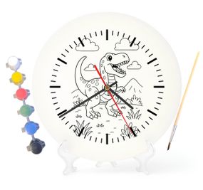 Дитячий набір для творчості годинник розмальовка Динозавр Тиранозавр Рекс 30 см (Г0055)