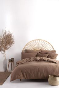 Постельное белье Limasso Stonewashed Ranforse 160 х 220 см Wood Smoke