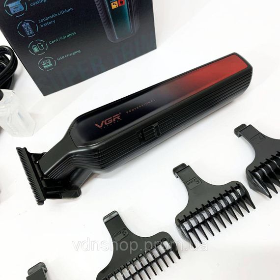 Багатофункціональний тример для стрижки волосся і бороди VGR V-930, Професійний тример з насадками RU-34 | Зображення 9