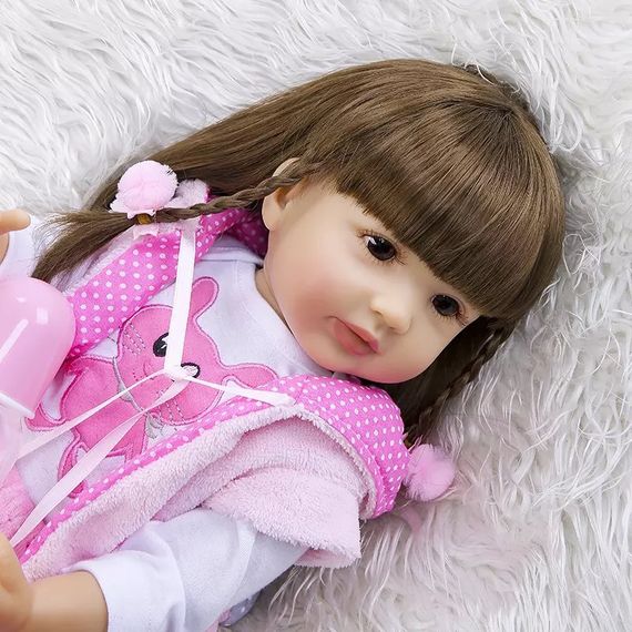 Силиконовая Коллекционная Кукла Реборн Reborn Девочка Милана ( Виниловая Кукла ) Высота 55 См | Зображення 4