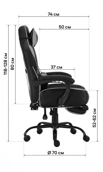 Кресло геймерское GT RACER X-2748 Fabric Black Suede | Зображення 9