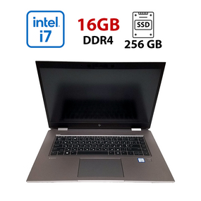 Ноутбук Б-класс HP ZBook Studio G5 / 15.6" (1920x1080) IPS / Intel Core i7-8850H (6 (12) ядер по 2.6 - 4.3 GHz) / 16 GB DDR4 / 256 GB SSD M2 NVMe / Intel UHD Graphics 630 / WebCam / Win 10 Pro Lic б/у