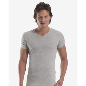 Футболка чоловіча c V-подібним вирізом. Модель 1062 OZTAS світло-сірий