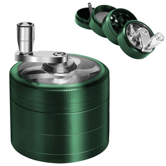 Великий Гріндер Для Трави Та Спецій З Ручкою "Herb Grinder Green"