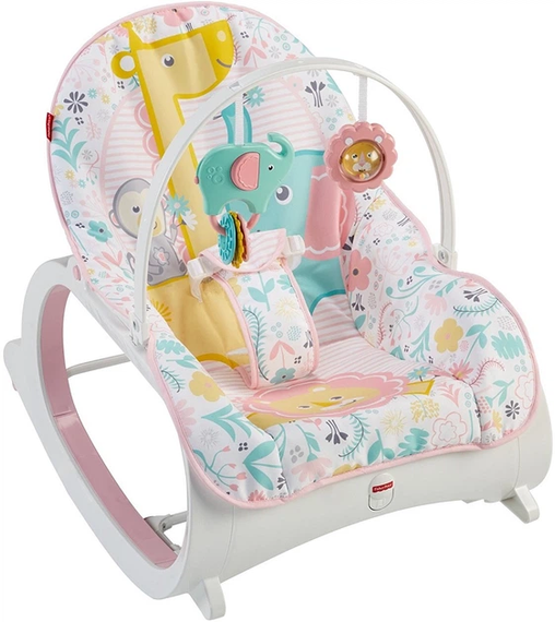Детское кресло-качалка Fisher Price / Детский шезлонг с музыкальной подвеской и регулируемой спинкой | Зображення 2