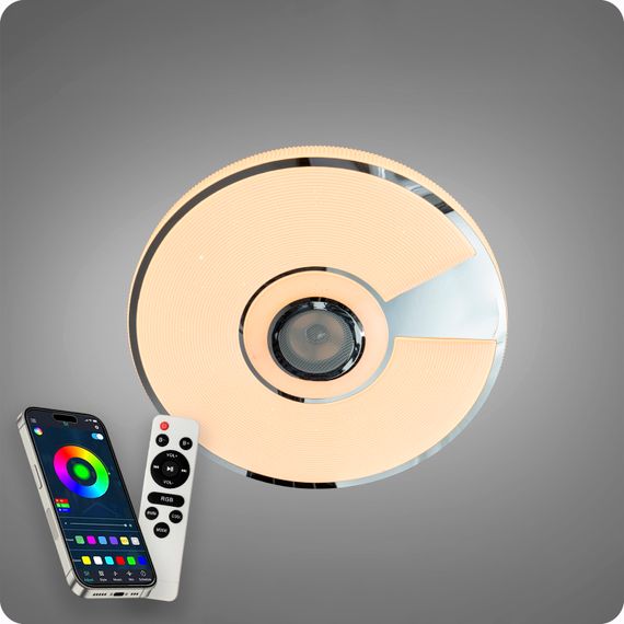 Люстра світлодіодна 517 Dlight RGB з пультом і  колонкою 80Вт Білий (02159) | Зображення 5