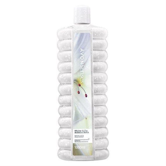 Піна для ванни Avon Senses «Біла лілія» 1000 мл — ароматна піна для релаксу з квітковим ароматом лілії