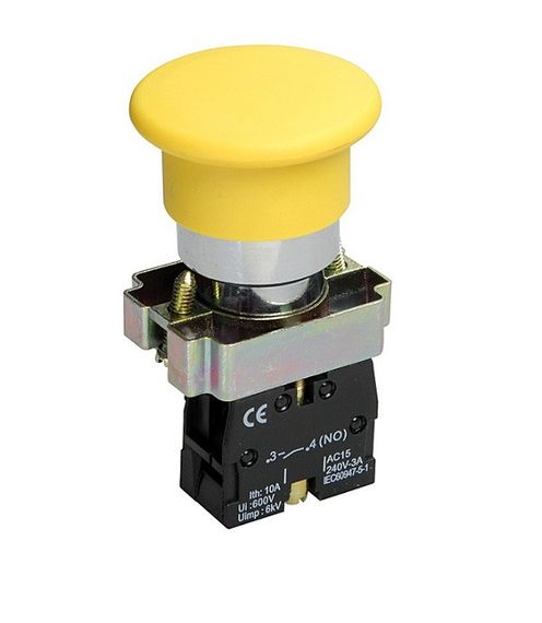 Кнопка XB2-BC51 1NO "гриб" без подсветки желтый Ny95500281