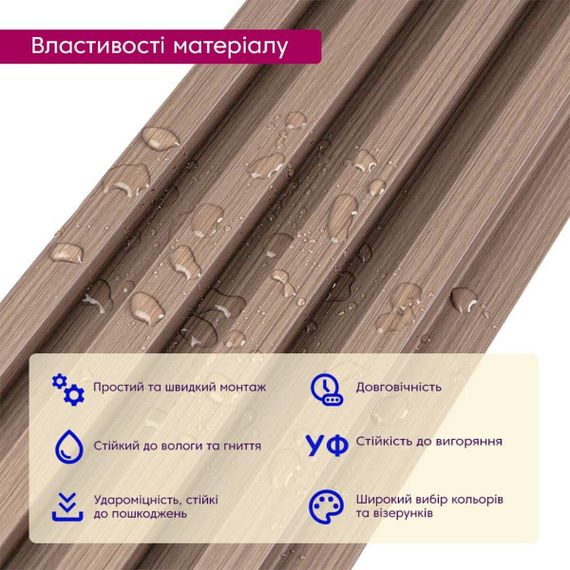 Декоративна стінова рейка 3000*160*23мм (D) SW-00001853 | Зображення 3