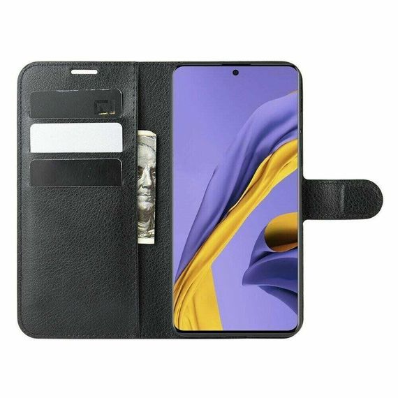 Чохол книжка з кишенями для карт на Samsung Galaxy A51 колір Чорний | Зображення 1