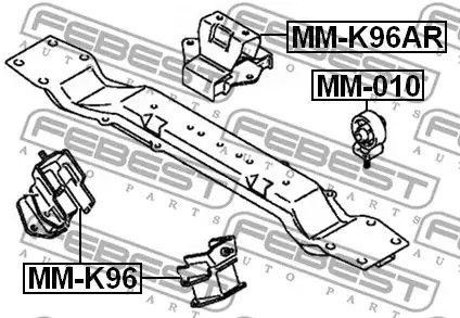 Подушка двигуна задня Pajero 96-09, FEBEST (MMK96AR) | Зображення 3