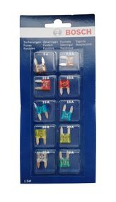 Комплект запобіжників BOSCH (1x5/7.5/25/30A; 2x10/15/20A) mini