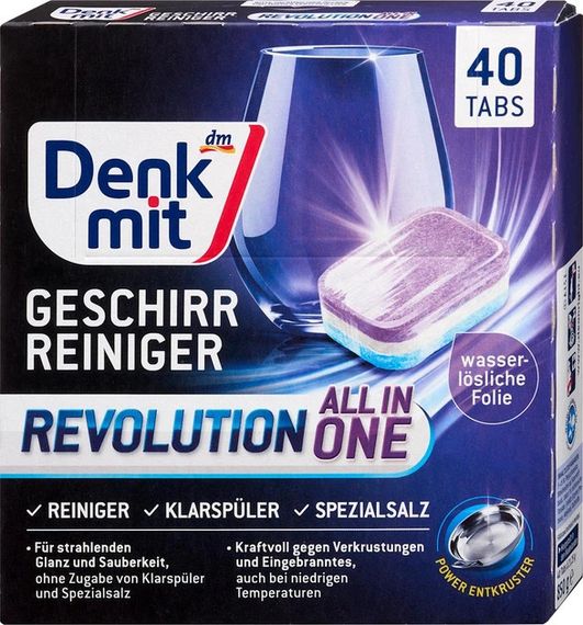 Таблетки для посудомоечной машины Denkmit Revolution All in One (40 шт.)