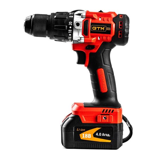 Шурупокрут з ударним режимом акумуляторний GTM DSI18/80BL (80 Нм, 1.5-13 мм, BL, 18 В) | Зображення 3