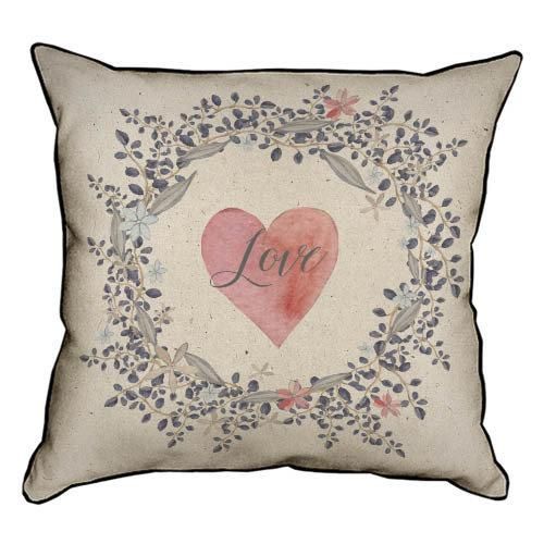 Подушка з мішковини Love 45x45 см (45PHB_18L001_BR)