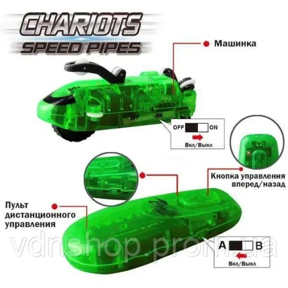 Трубки, що світяться, CHARIOTS SPEED PIPES трубопровідний автотрек гоночний трек (37 деталей) | Зображення 7