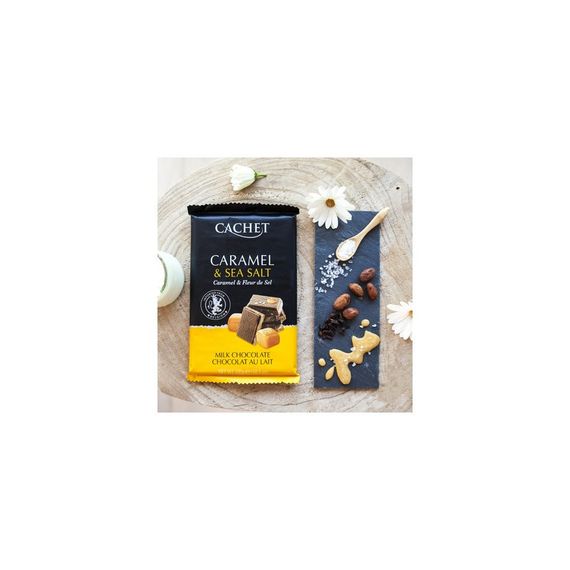 Молочний шоколад cachet з карамеллю і морською сіллю Caramel & Sea Salt, 300 г, Бельгія | Зображення 3