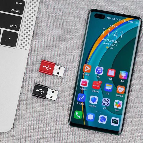 Переходник с USB на Type-C OTG, USB Type-C. Красный | Зображення 4