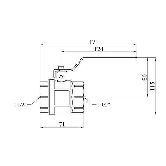 Кран кульовий STA 1 1/2" ВВ PN30 ручка, нікельований | Зображення 1