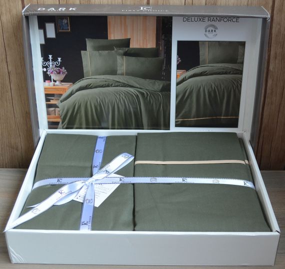 Постільна білизна First Choice Ranforce Deluxe DARK 200 х 220 см Alisa Green | Зображення 3