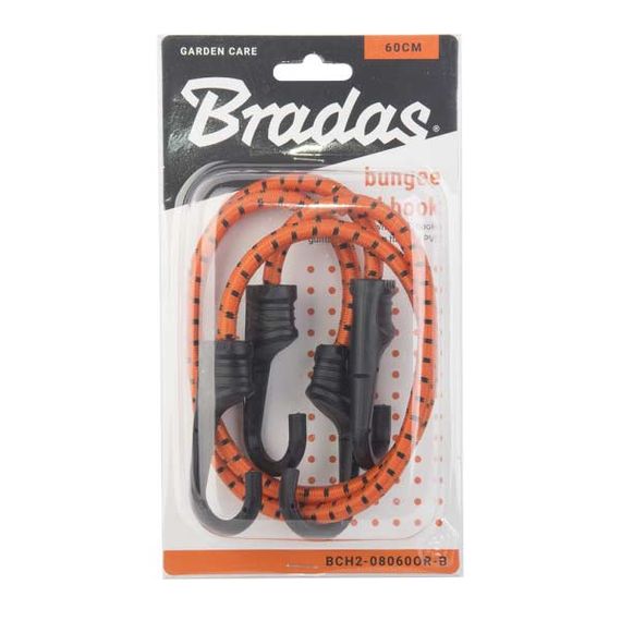 Шнур еластичний гумовий Bradas PVC BUNGEE CORD HOOK 60 см х 2 шт BCH2-08060OR-B | Зображення 1