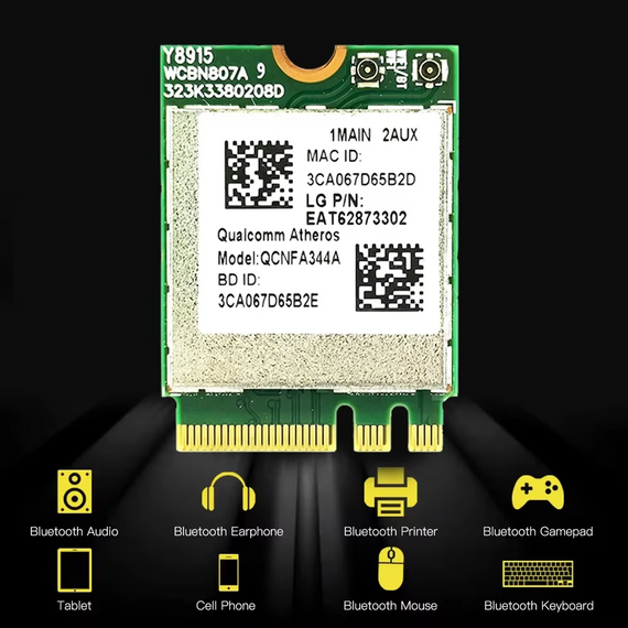 Wi-Fi адаптер NGFF QCNFA344A AC1200 з Bluetooth 4.1 | Зображення 1