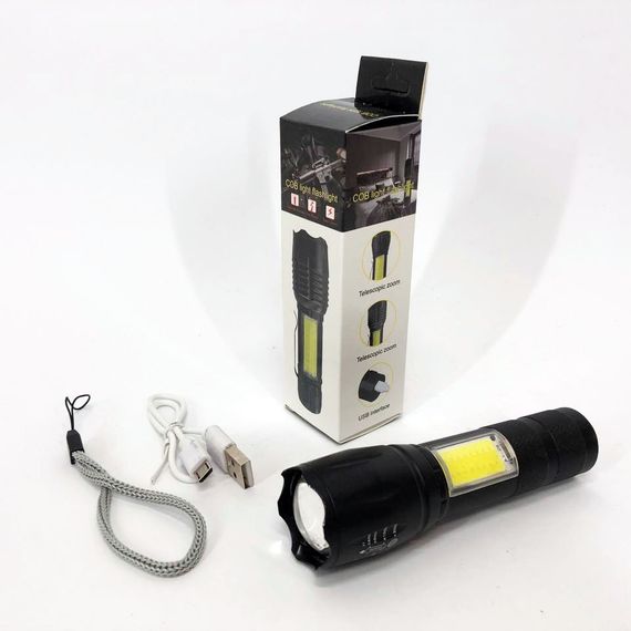 Ліхтарик акумуляторний ручний Bailong BL-29 діод T6 + COB зарядка від USB, ліхтарик led, водонепроникний | Зображення 1