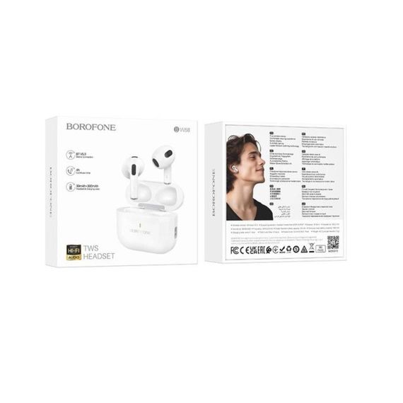 Беспроводные наушники BOROFONE BW58 True wireless stereo headset White | Зображення 5