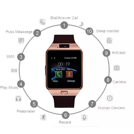 Смарт-годинник Smart Watch Q18. Колір: золотий | Зображення 9