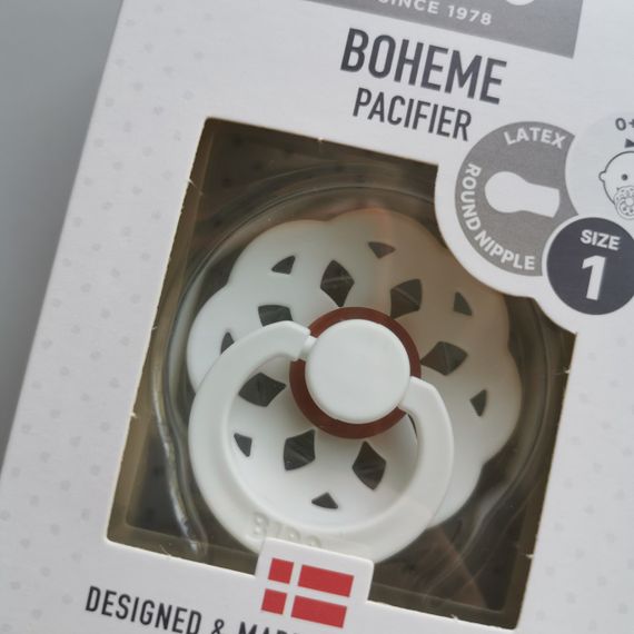 Соска пустушка Bibs 0-6 міс Boheme white | Зображення 1