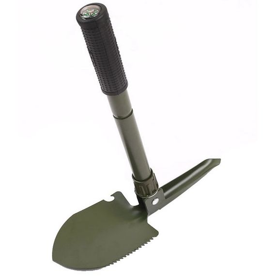 Складна лопата, туристична лопата для кемпінгу, міні лопата, саперна лопата Shovel Mini + чохол. JW-850 Колір: зелений | Зображення 1