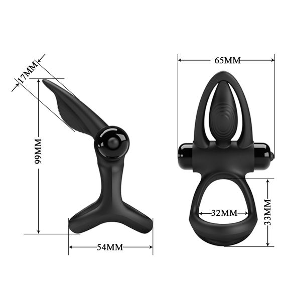 Ерекційне кільце - Pretty Love Vibration Cock Ring Black | Зображення 8