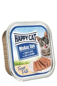 Вологий корм з яловичиною та лососем для котів Happy Cat Minkas Duo Rind + Lachs, 100 гр