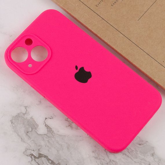 Чехол Silicone Case Full Camera Protective (AA) для Apple iPhone 14 (6.1") Розовый / Barbie pink | Зображення 3